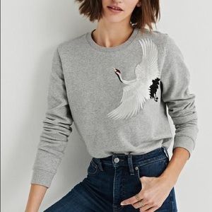 Lucky Brand embroidered crane sweatshirt